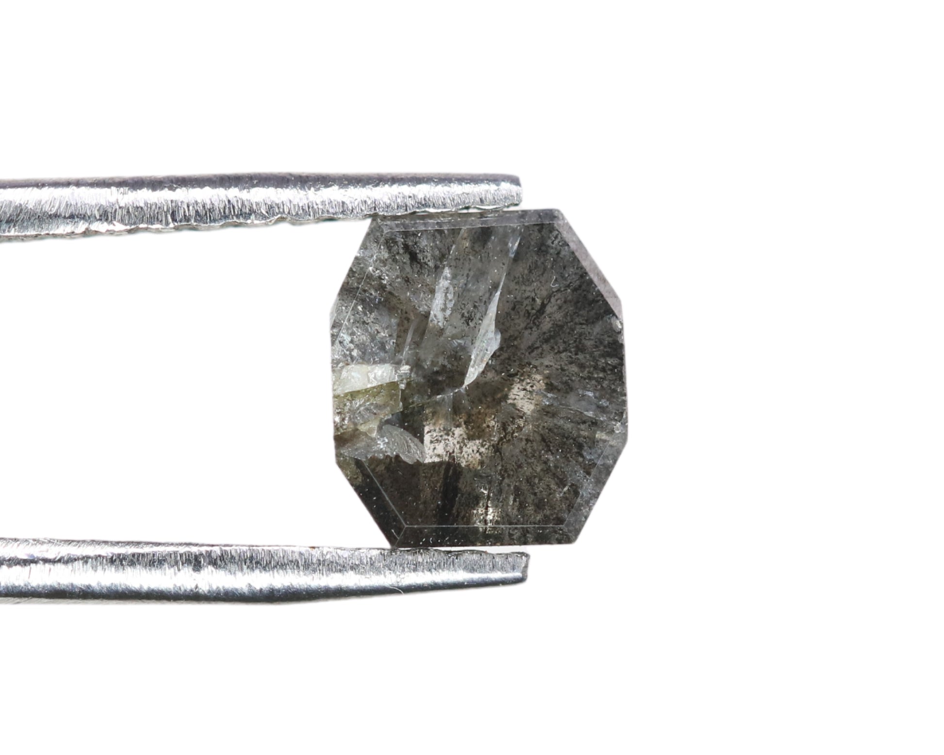 0.61 CT Salt and Pepper Geometric Shape Diamond for a Contemporary Engagement Ring: Multi-Functional Diamond Pendant Design - JayKrishna Diamond