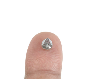 1.10 CT Pear Shape Salt And Pepper Rustic Diamond For Statement Jewelry | Halo set Ring | Gift For Her - JayKrishna Diamond