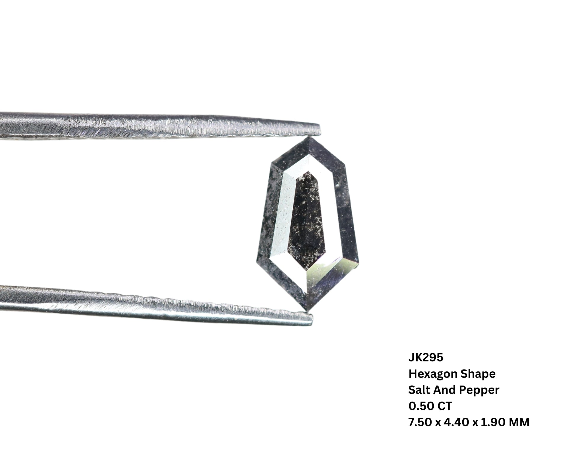 0.50 CT Hexagon Shape Salt And Pepper Diamond For Wedding Ring | Wedding Jewelry | Gift For Her - JayKrishna Diamond