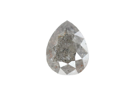 1.10 CT Pear Shape Salt And Pepper Rustic Diamond For Statement Jewelry | Halo set Ring | Gift For Her - JayKrishna Diamond
