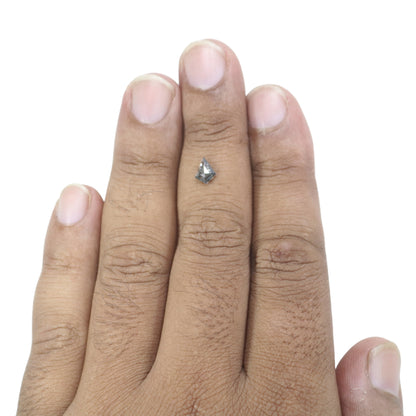 0.49 CT Kite Shape Salt And Pepper Rustic Natural Diamond For Bezel Set Ring | Halo Set Ring | Gift For Her - JayKrishna Diamond