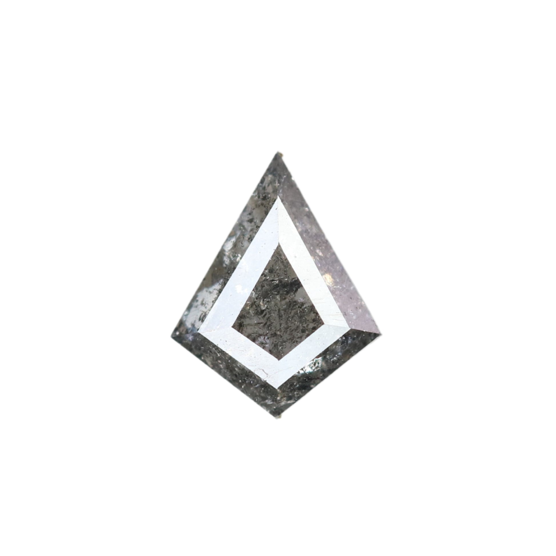 0.49 CT Kite Shape Salt And Pepper Rustic Natural Diamond For Bezel Set Ring | Halo Set Ring | Gift For Her - JayKrishna Diamond