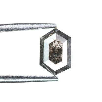 0.50 CT Salt And Pepper Hexagon Shape Rustic Diamond For Halo set Ring | Bezel Set Ring | Gift For Her - JayKrishna Diamond