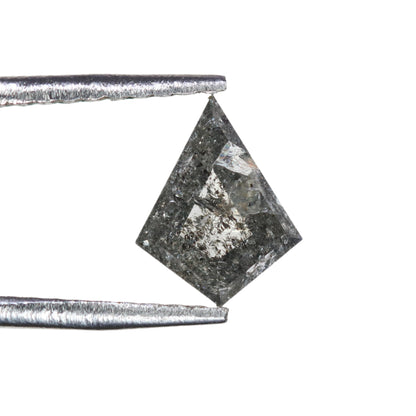 0.49 CT Kite Shape Salt And Pepper Rustic Natural Diamond For Bezel Set Ring | Halo Set Ring | Gift For Her - JayKrishna Diamond