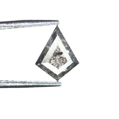 0.49 CT Kite Shape Salt And Pepper Rustic Natural Diamond For Bezel Set Ring | Halo Set Ring | Gift For Her - JayKrishna Diamond