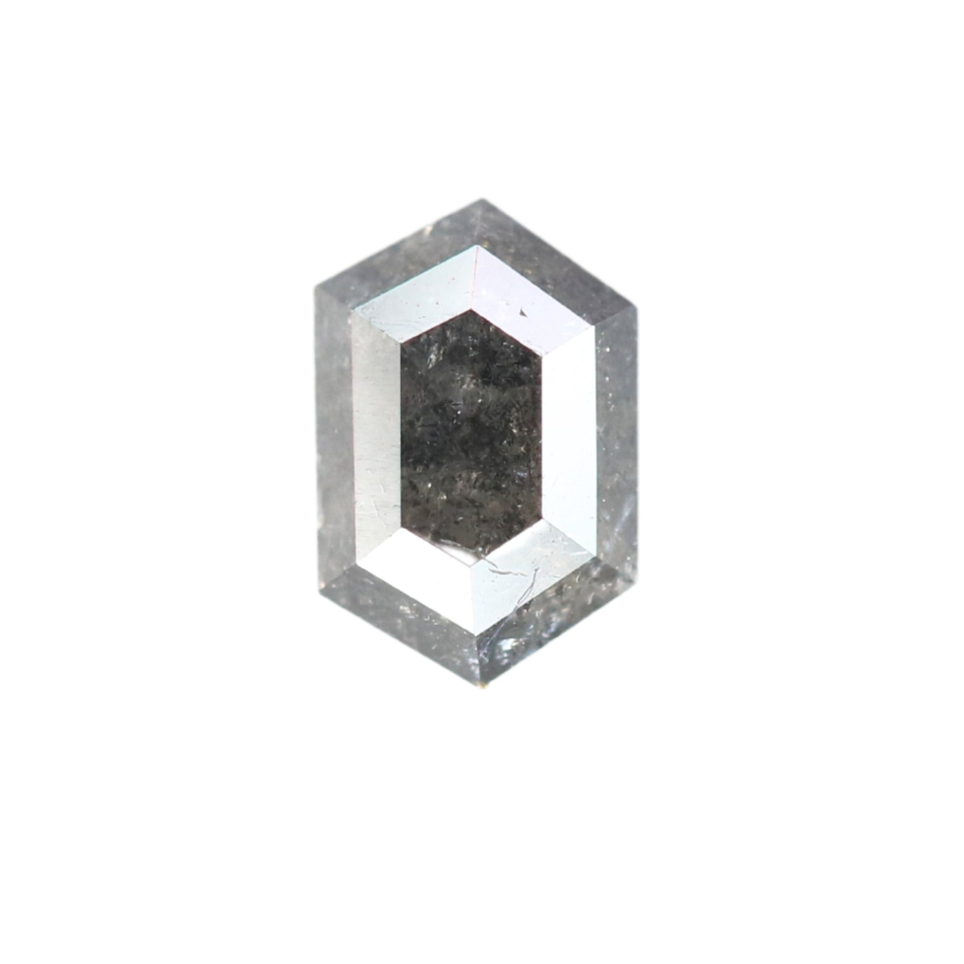0.50 CT Salt And Pepper Hexagon Shape Rustic Diamond For Halo set Ring | Bezel Set Ring | Gift For Her - JayKrishna Diamond