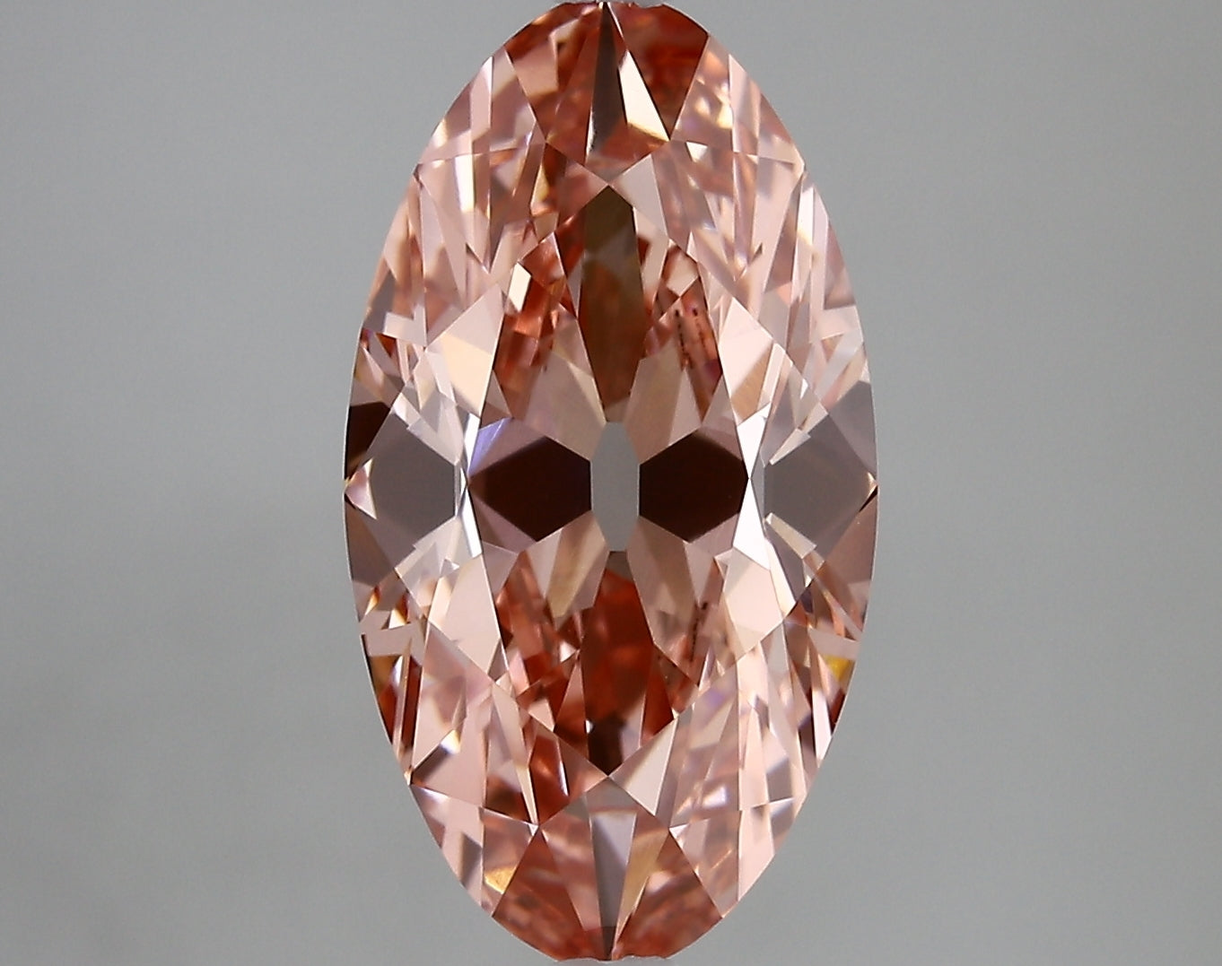 Moval Cut Lab Grown Diamond | 4.65 Carat, Vivid Pink Color, VVS2 Clarity