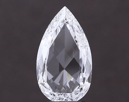 2.71 Carat Pear Rose Cut Lab Created Certified Diamond | E Color, VVS2 Clarity