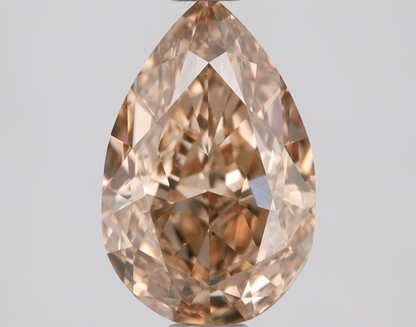 Natural 1.55 Carat Pear Brilliant Cut Fancy Brown Yellow Diamond Loose Gemstone