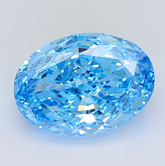 5.50 Carat Oval Cut Fancy Blue Lab Grown Diamond | IGI Certified, Engagement Ring Diamond