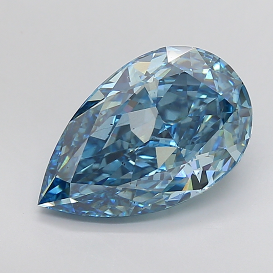 5.71 Carat Fancy Vivid Blue Pear Cut Lab Grown Diamond | IGI Certified, VS2 Clarity