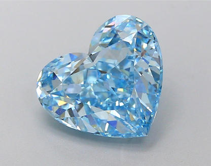 3 CT Heart Shape Fancy Intense Blue Lab Grown Diamond | Diamond For Ring