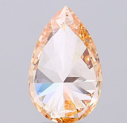 3 Carat Pear Cut Orange Color Lab Grown Diamond | IGI Certified Loose Diamond
