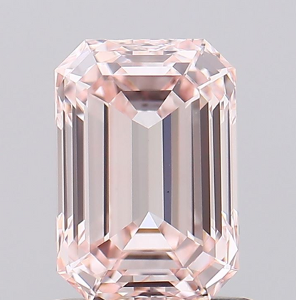 1 Carat Emerald Cut Light Pink Color Lab Grown Diamond | IGI Certified Loose Diamond for Engagement Ring & Jewelry