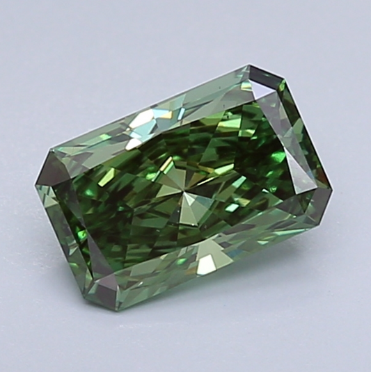 1.00 CT Emerald Cut Lab Grown Diamond Dark Green Color | IGI Certified | Lab Created Diamond for Rings
