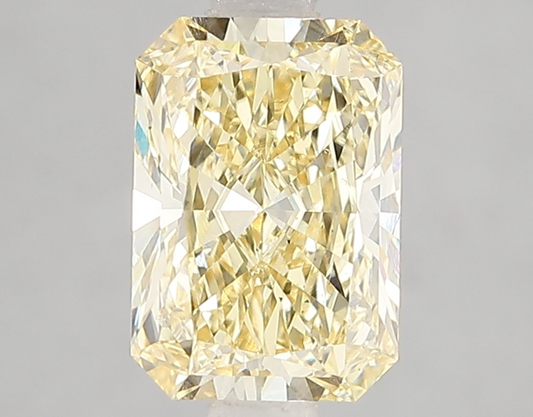 2.09 Carat Fancy Yellow Radiant Cut Lab Grown Diamond, VS1 Clarity, IGI Certified