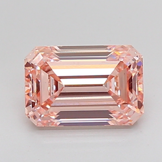 IGI Certified 2.57 Carat Fancy Intense Pink Emerald Cut Lab Grown Diamond, Elegant & Rare