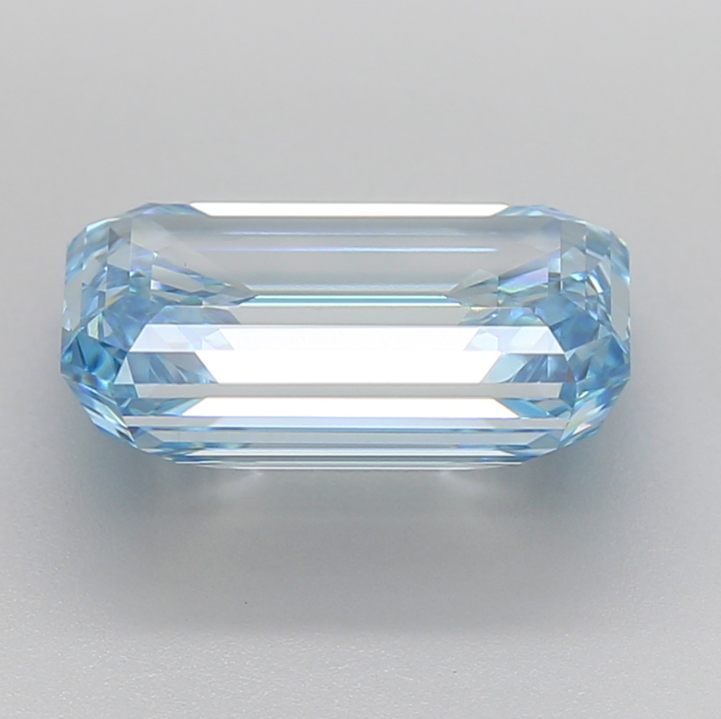 5 Carat Emerald Cut Fancy Intense Blue Lab Grown Diamond | VVS2 Clarity, IGI Certified