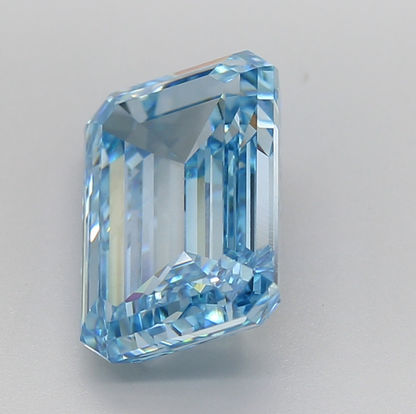 5 Carat Emerald Cut Fancy Intense Blue Lab Grown Diamond | VVS2 Clarity, IGI Certified
