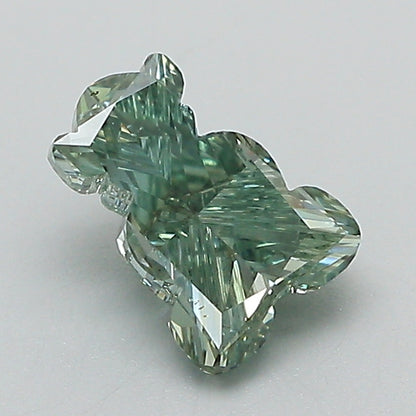 1 CT Green Teddy bear Shaped Lab Grown Diamond For Pendant | IGI Certified