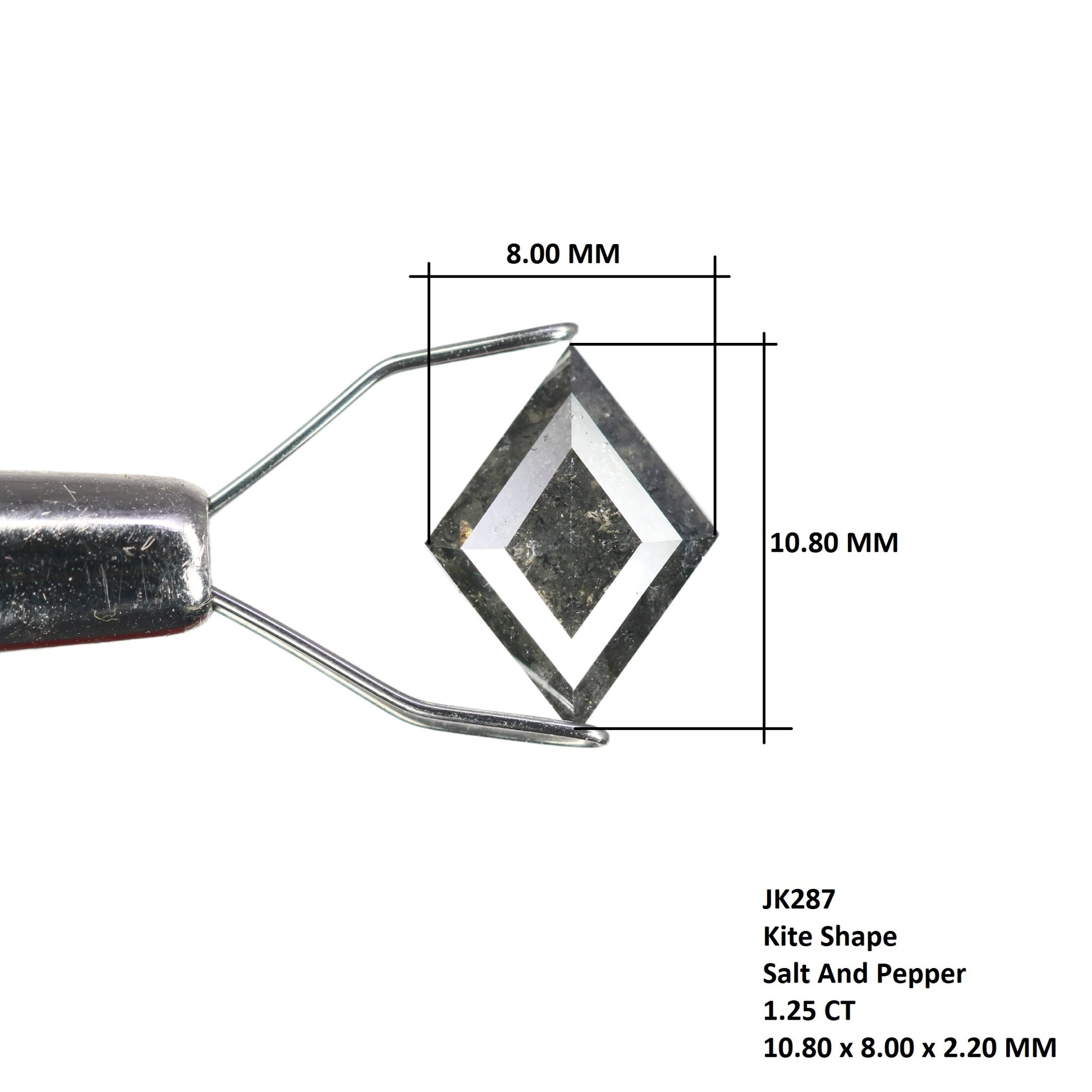 1.25 CT Kite Salt And Pepper Diamond For Engagement Ring | Gift For Girl Friend - JayKrishna Diamond