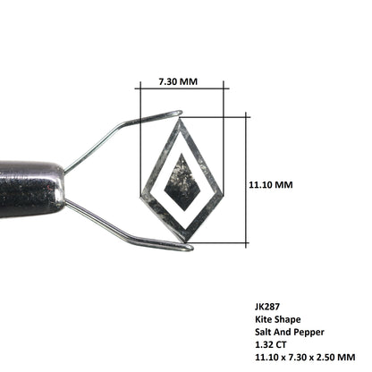 1.32 CT Kite Shape Fancy Salt And Pepper Diamond For Engagement Ring | Gift For Girl Friend | Customized Ring Making - JayKrishna Diamond