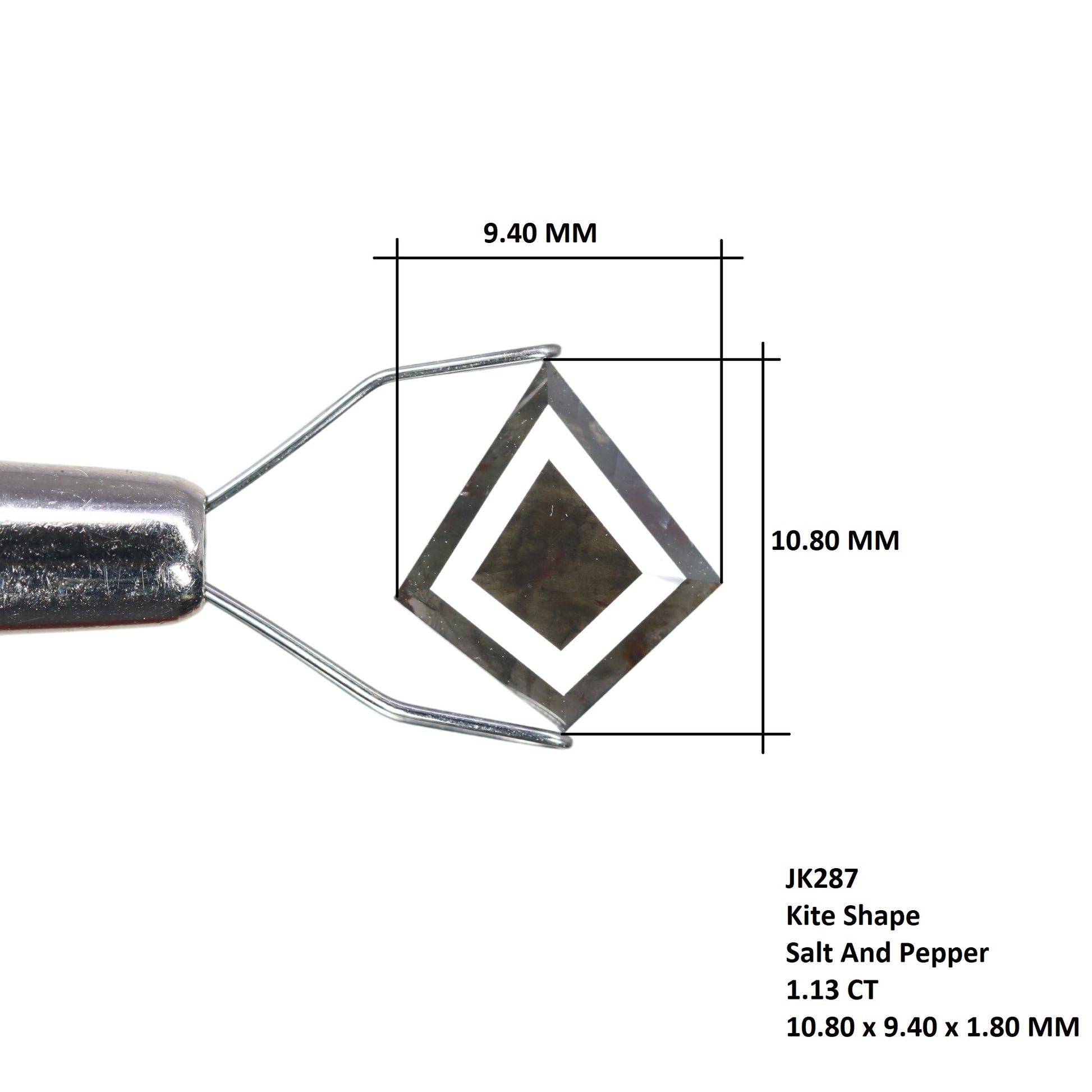 1.13 CT Kite Shape Salt And Pepper Diamond For Proposal Ring | Gift For Girl Friend - JayKrishna Diamond