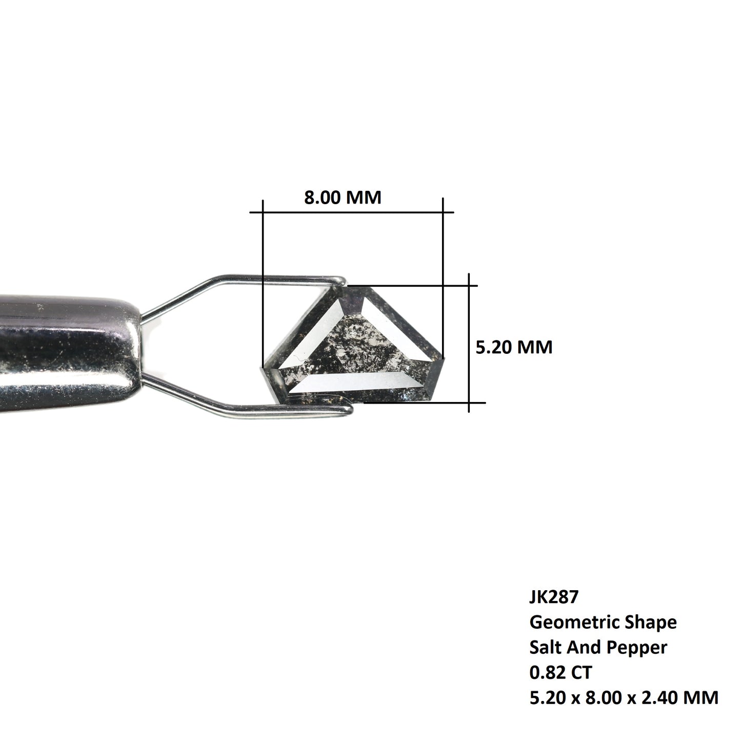 0.82 CT Geometric Shape Salt And Pepper Diamond For Statement Jewelry | Diamond Pendant - JayKrishna Diamond