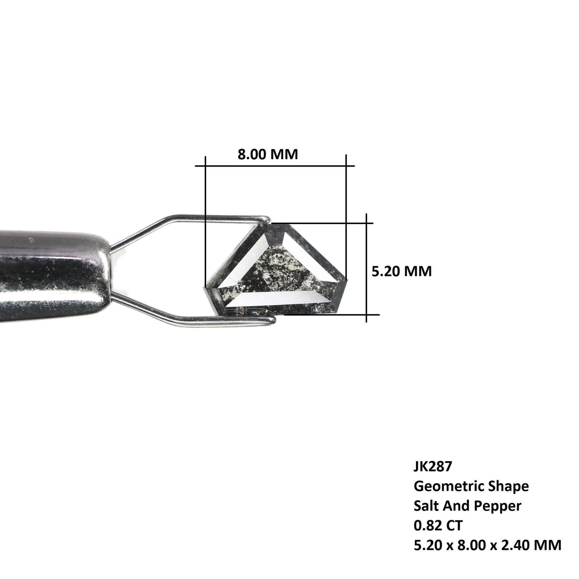 0.82 CT Geometric Shape Salt And Pepper Diamond For Statement Jewelry | Diamond Pendant - JayKrishna Diamond