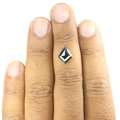 2.99 CT Natural Salt And Pepper Rustic Kite Shape Diamond For Engagement Ring - JayKrishna Diamond