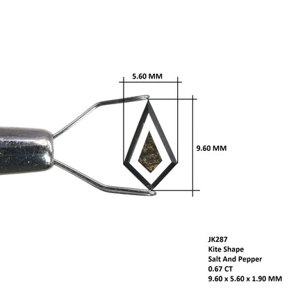 0.67 CT Fancy Kite Shape Salt and Pepper Diamond for Engagement Ring - Unique Gemstone for Wedding Ring and Custom Jewelry Designs - JayKrishna Diamond