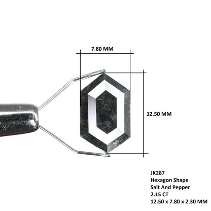 2.15 CT Natural Salt And Pepper Rustic Hexagon Diamond For Wedding Ring | Engagement Ring - JayKrishna Diamond