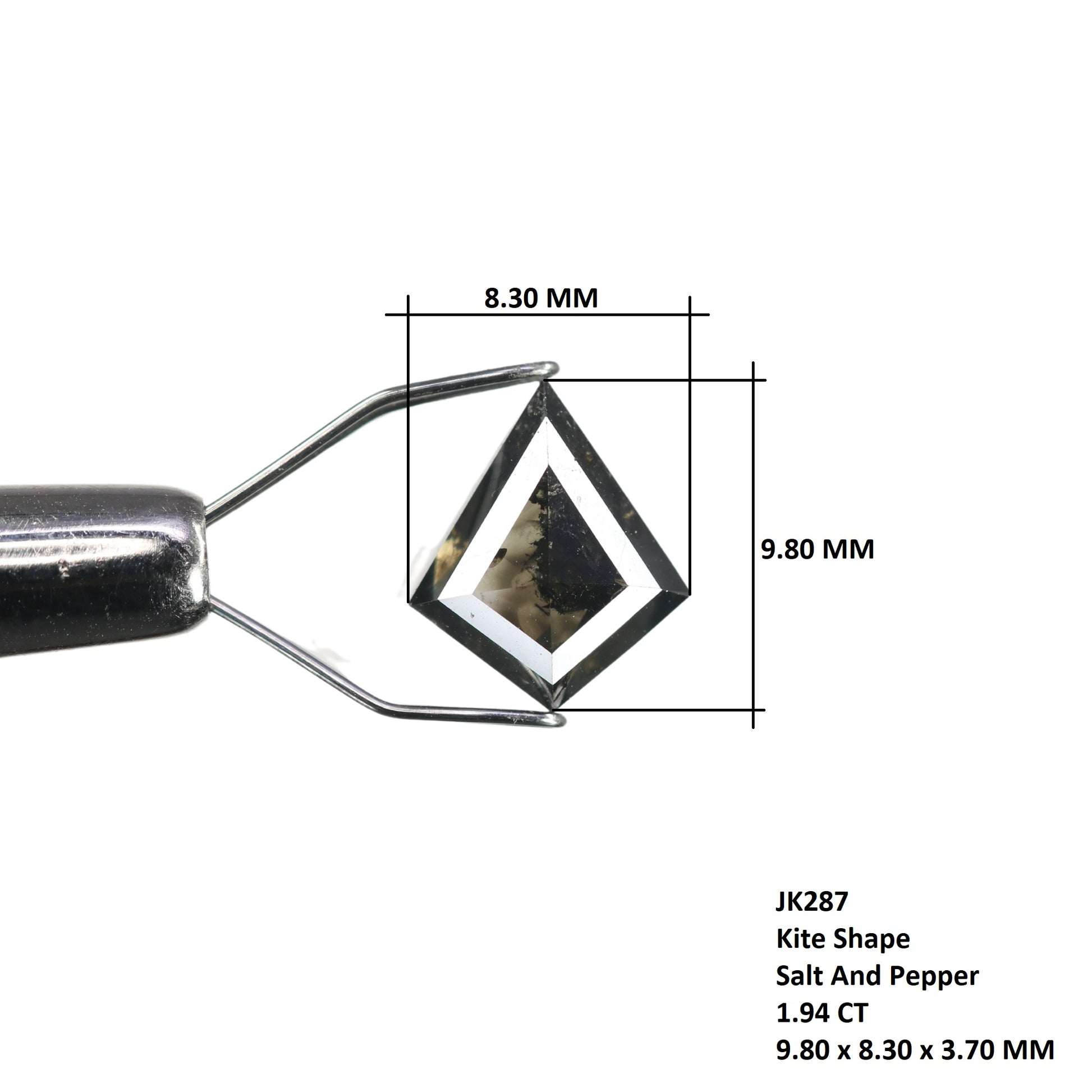 1.94 CT Fancy Kite Shape Salt And Pepper Diamond For Engagement Ring | Diamond Pendant - JayKrishna Diamond