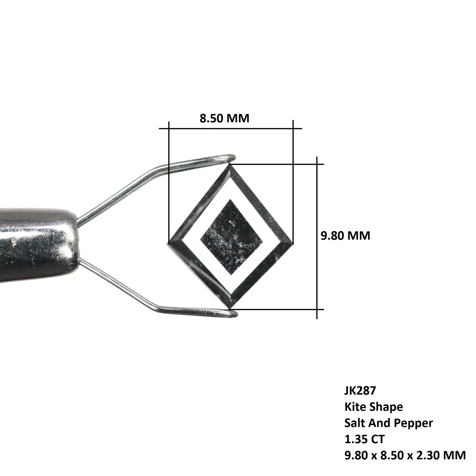 1.35 CT Kite Shape Salt And Pepper Rustic Diamond For Statement Jewelry | Diamond Ring - JayKrishna Diamond