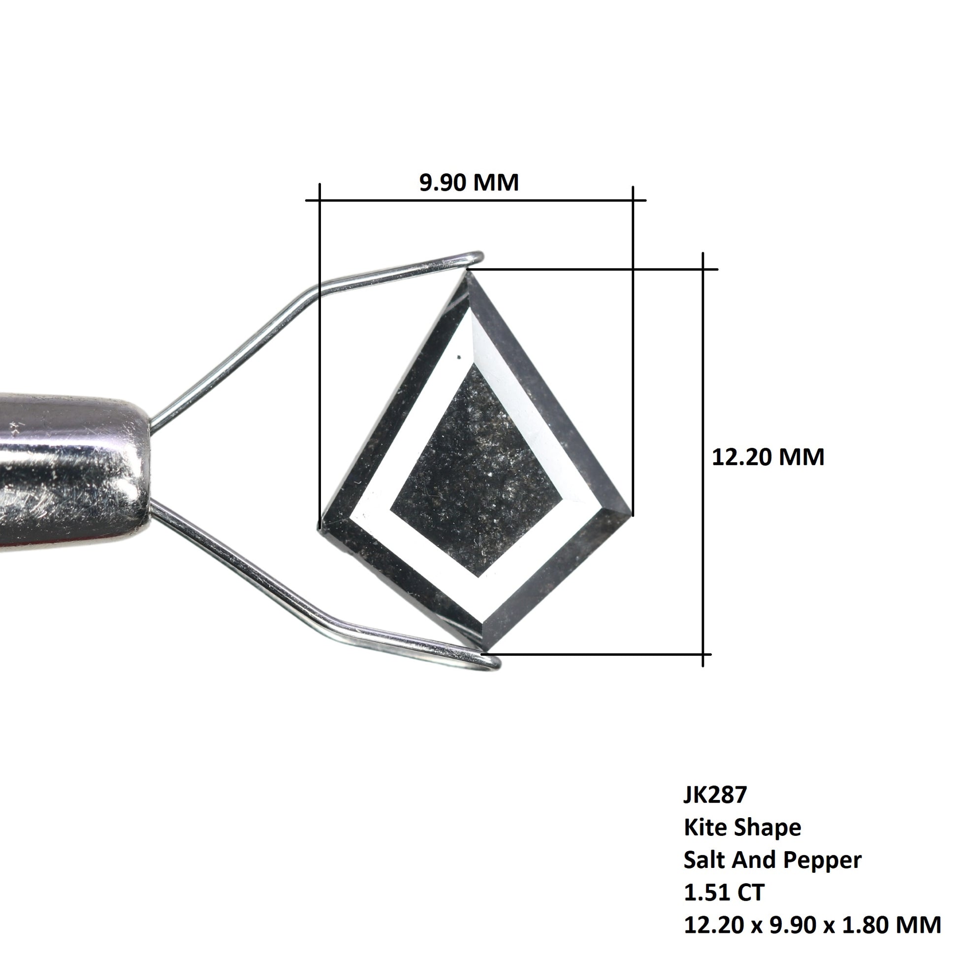 1.51 CT Fancy Salt And Pepper Kite Shape Diamond For Wedding Ring | Engagement Ring - JayKrishna Diamond