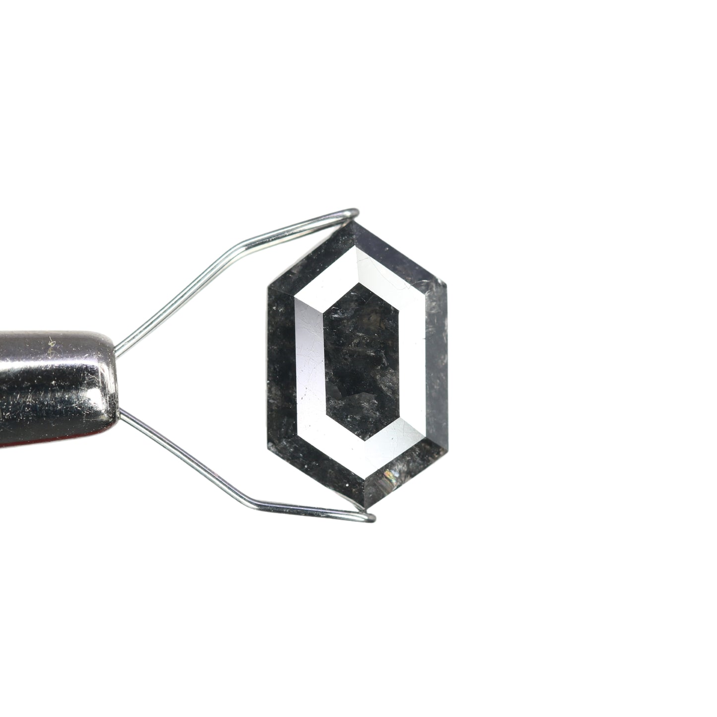 2.15 CT Natural Salt And Pepper Rustic Hexagon Diamond For Wedding Ring | Engagement Ring - JayKrishna Diamond