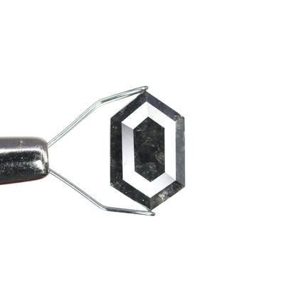 2.15 CT Natural Salt And Pepper Rustic Hexagon Diamond For Wedding Ring | Engagement Ring - JayKrishna Diamond