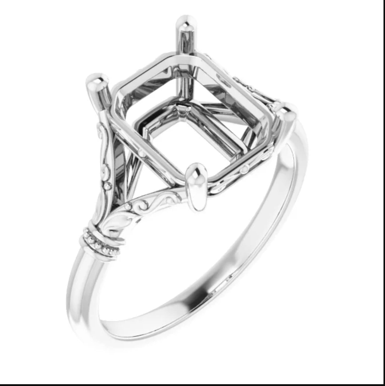 14k white gold salt and pepper diamond mounting ring - JayKrishna Diamond