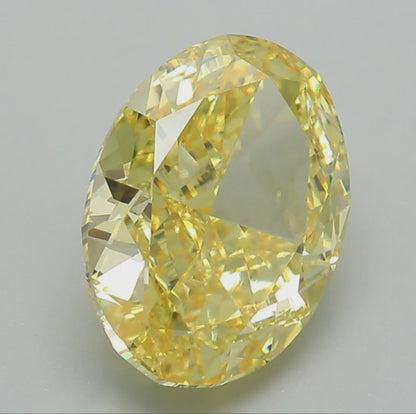 5.06 Carat IGI Certified Fancy Vivid Yellow Oval Lab Grown Diamond | VVS2 Clarity Loose Stone
