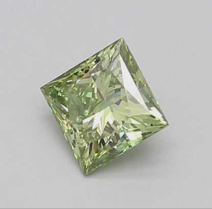 2.00 CT Princess Cut Lab Grown Diamond Green Color | IGI Certified | Lab Created Diamond for Jewelry