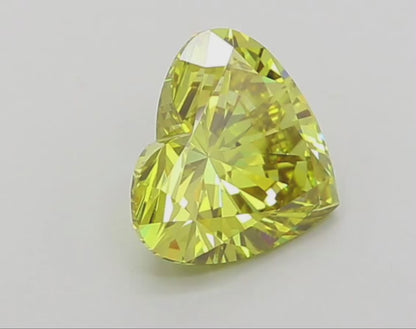 Heart Shape Fancy Vivid Yellow Lab Grown Diamond | IGI Certified | Diamond for Ring