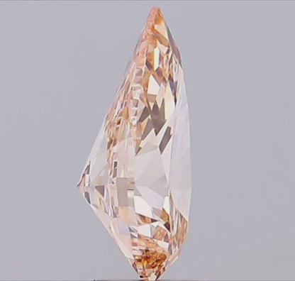 3 Carat Pear Cut Orange Color Lab Grown Diamond | IGI Certified Loose Diamond