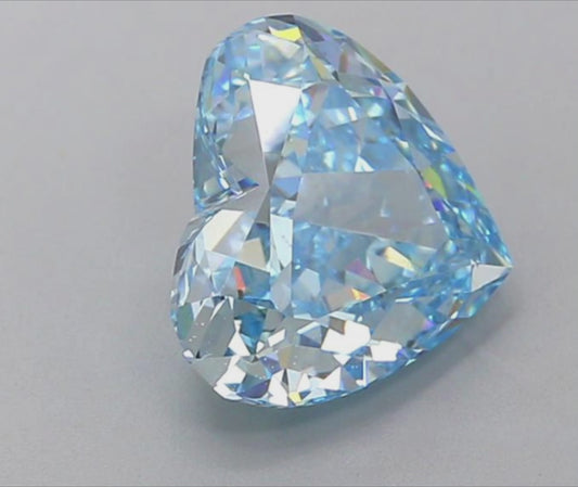 3 CT Heart Shape Fancy Intense Blue Lab Grown Diamond | Diamond For Ring