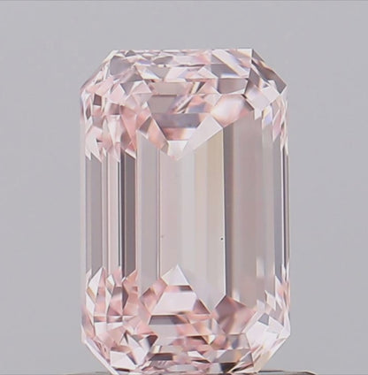 1 Carat Emerald Cut Light Pink Color Lab Grown Diamond | IGI Certified Loose Diamond for Engagement Ring & Jewelry