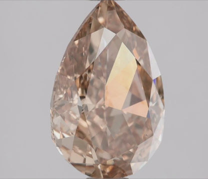 Natural 1.55 Carat Pear Brilliant Cut Fancy Brown Yellow Diamond Loose Gemstone
