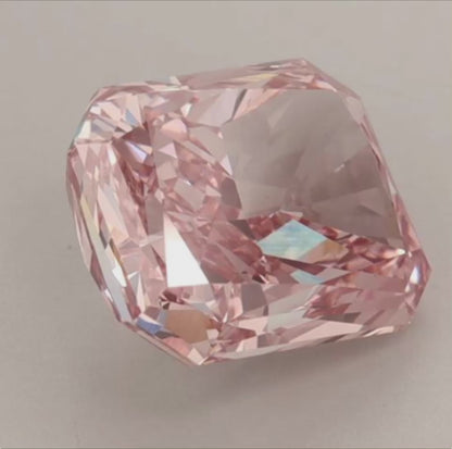 3 CT Fancy Vivid Pink Color Radiant Cut Lab Grown Diamond | IGI Certified Loose Diamond