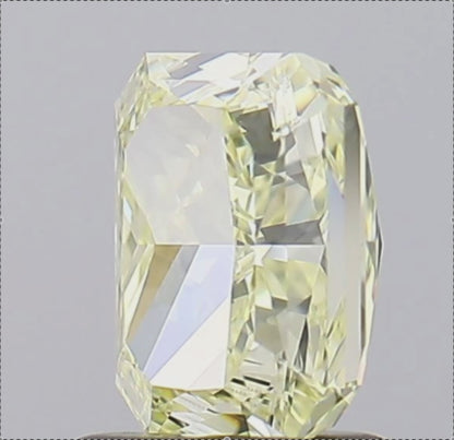 Natural 1.51 Carat Radiant Cut Fancy Light Yellow Diamond VVS2 Clarity Loose Gemstone