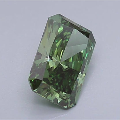 1.00 CT Emerald Cut Lab Grown Diamond Dark Green Color | IGI Certified | Lab Created Diamond for Rings