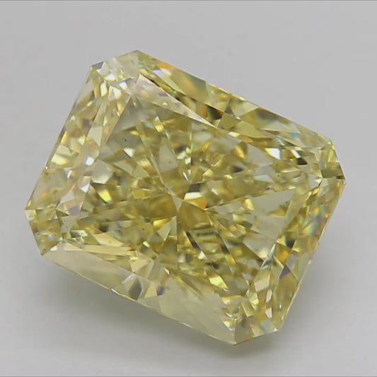 3.53 Carat Radiant Cut Fancy Yellow Lab Grown Diamond | IGI Certified Loose Diamond
