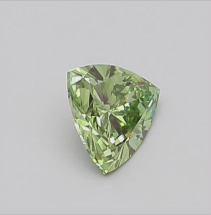 1.00 CT Triangle Cut Lab Grown Diamond Fancy Vivid Green Color | IGI Certified | Lab Created Diamond for Rings